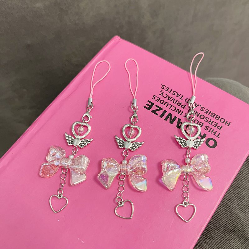 Handmade Crystal Girly Bowtie Phone Charm