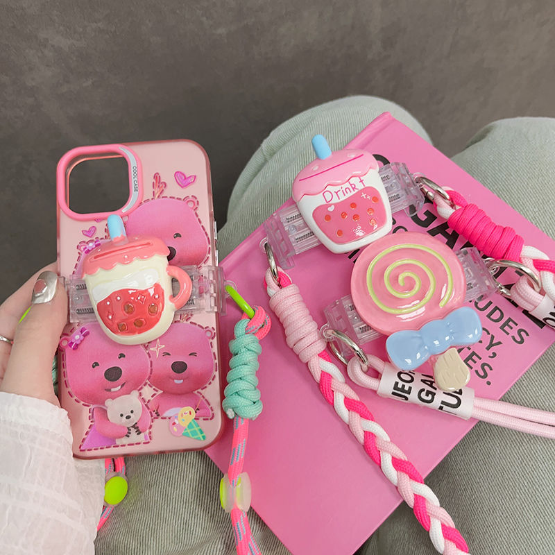 Bubble Tea Lollipop Back clip Strap For Cell Phone