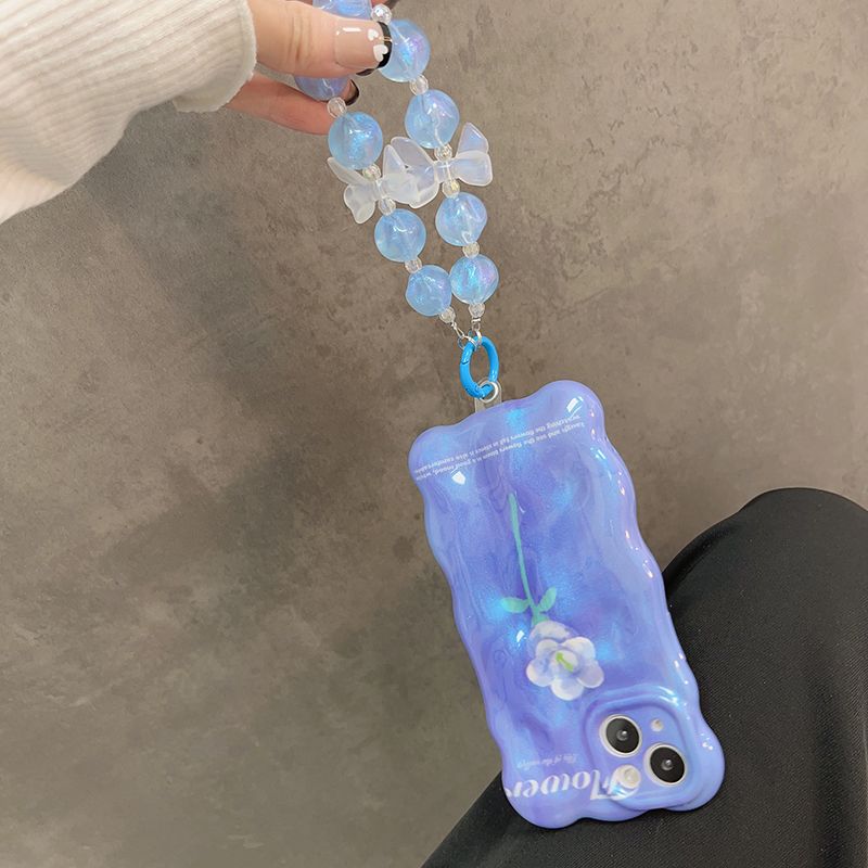 Gender Bluish Flower Wavy Phone Case Set